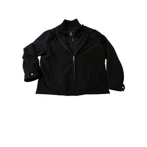 Men’s Attention Black Wool Blend Zip Jacket Size Medium Moto Style